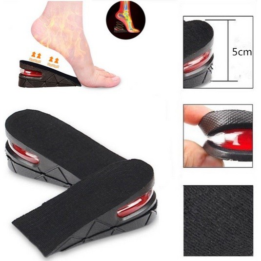 2 layer Insole Sol PU Sepatu Penambah Tambah Tinggi Peninggi Badan