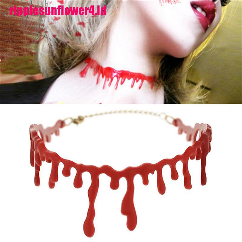 Kalung Choker Model Darah Kematian Punk Rock Untuk Pesta Halloween