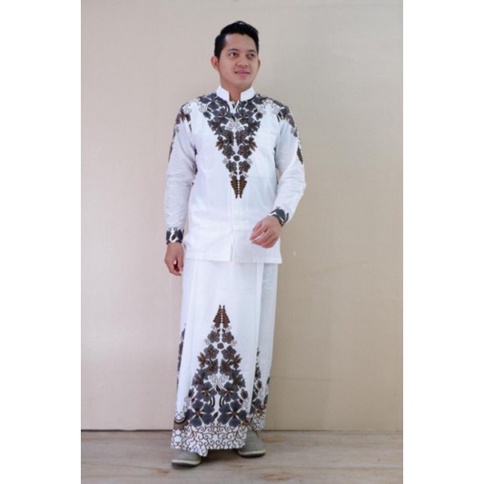 setelan sarung baju Koko dewasa Batik solo