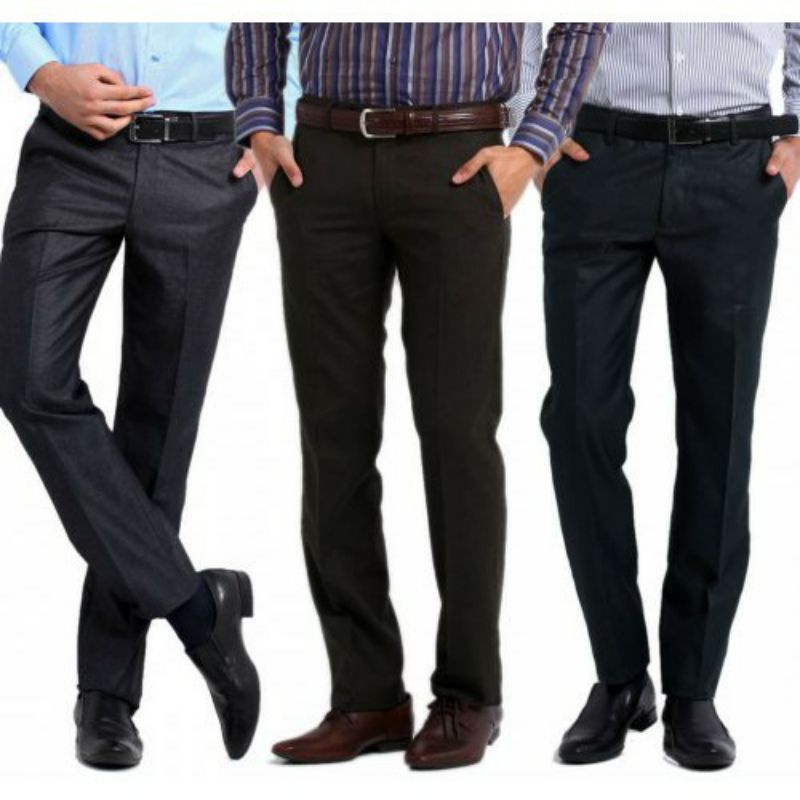 CELANA KANTOR FORMAL PRIA SLIMFIT BAHAN DASAR KAIN WOLL