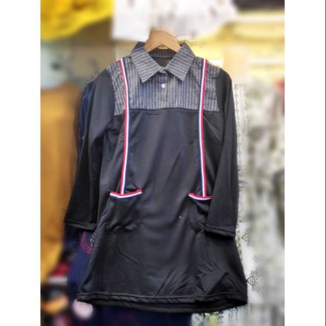 Tunik kaos remaja wanita kombinasi salur import