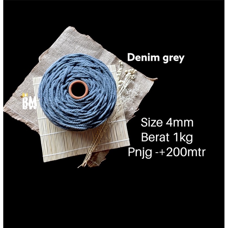 Tali katun warna DENIM GREY 1kg