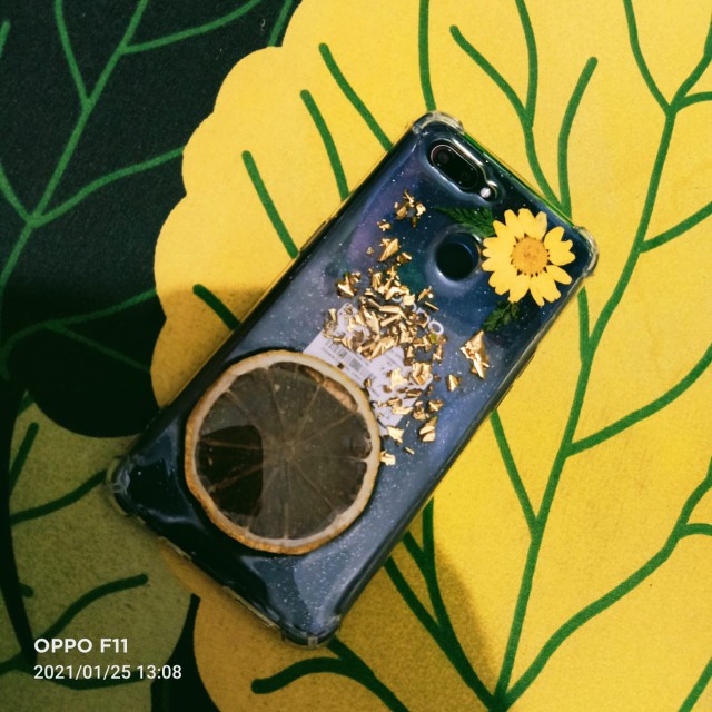 Custom Case Resin Dried Flower Lemon Stiker