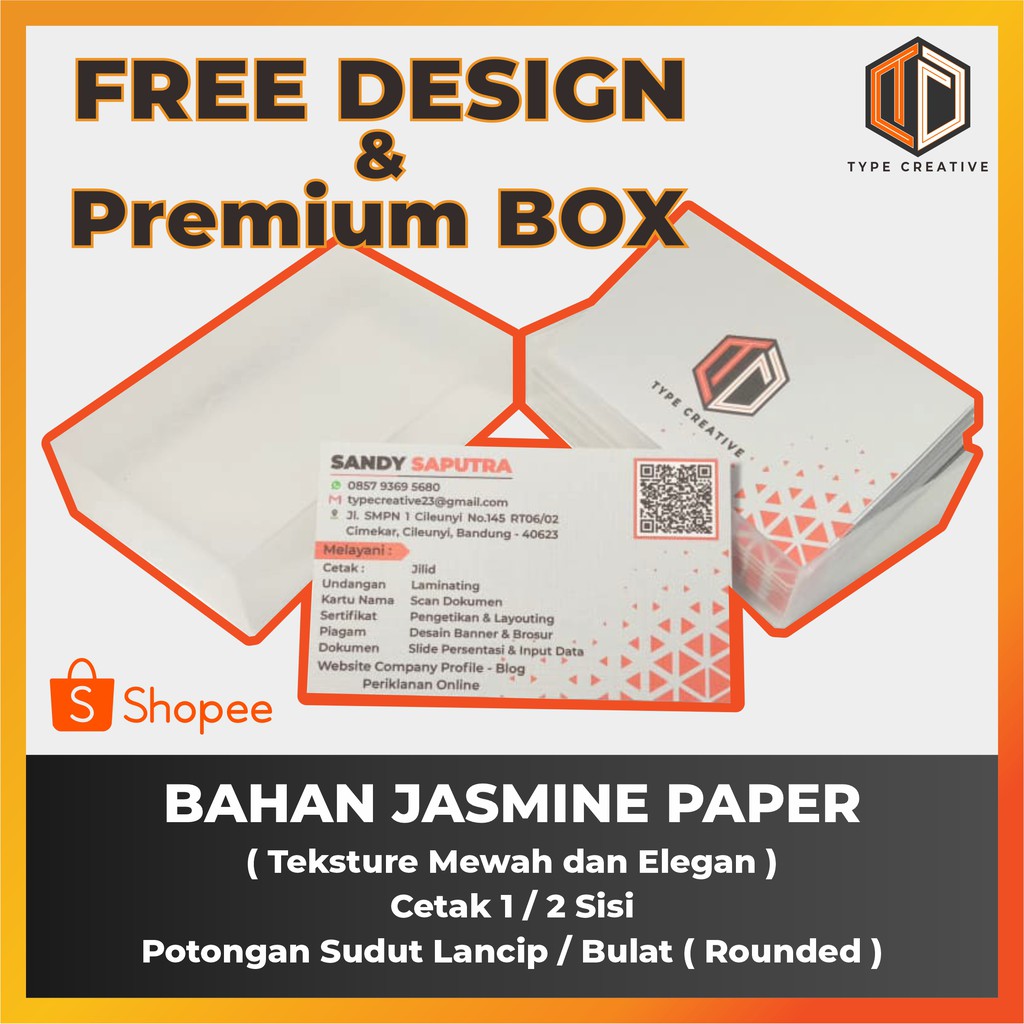 

Kartu Nama JASMINE PAPER 1/2 Sisi - FREE DESIGN
