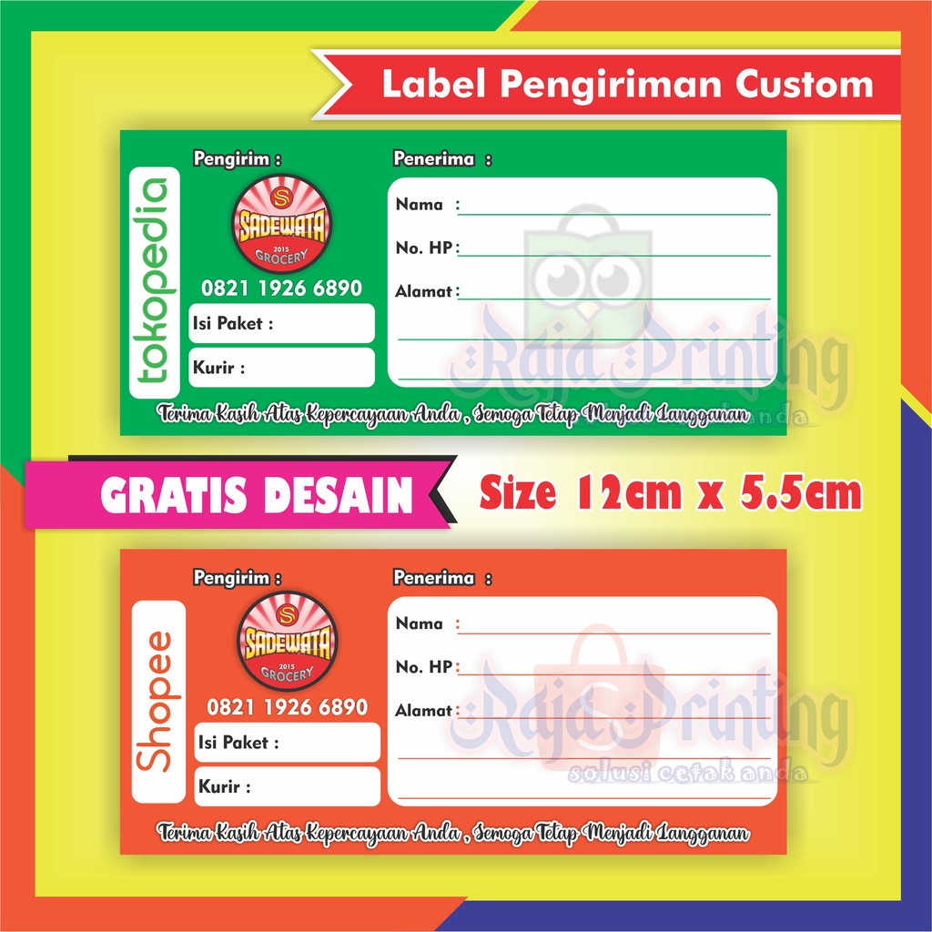 

[GRATIS DESAIN] STICKER PENGIRIMAN OLSHOP CUSTOM