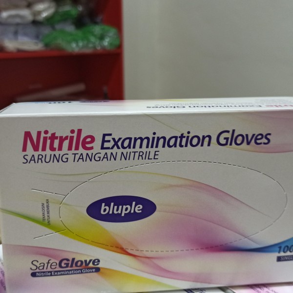 nitrile gloves Safe Gloves Nitrile Non Powder Bluple 100 Pcs