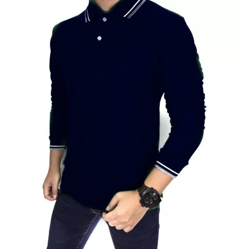 KAOS POLOS KERAH TANGAN PANJANG KAOS POLO BERKERAH UNGU POLOS KAOS BIRU POLOS KERAH TANGAN PANJANG