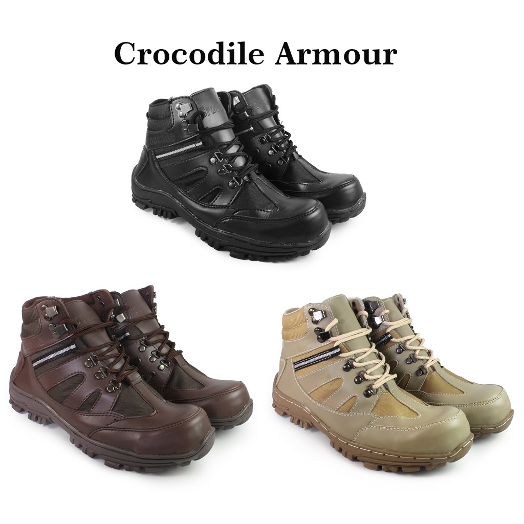 Sepatu Pria Safety Ujung Besi Outdoor Crocodile Armour