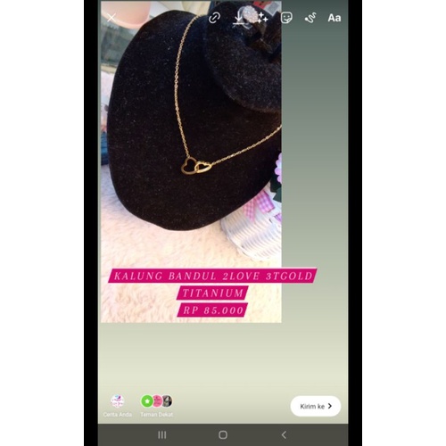 kalung bandul 2 love 34 gold