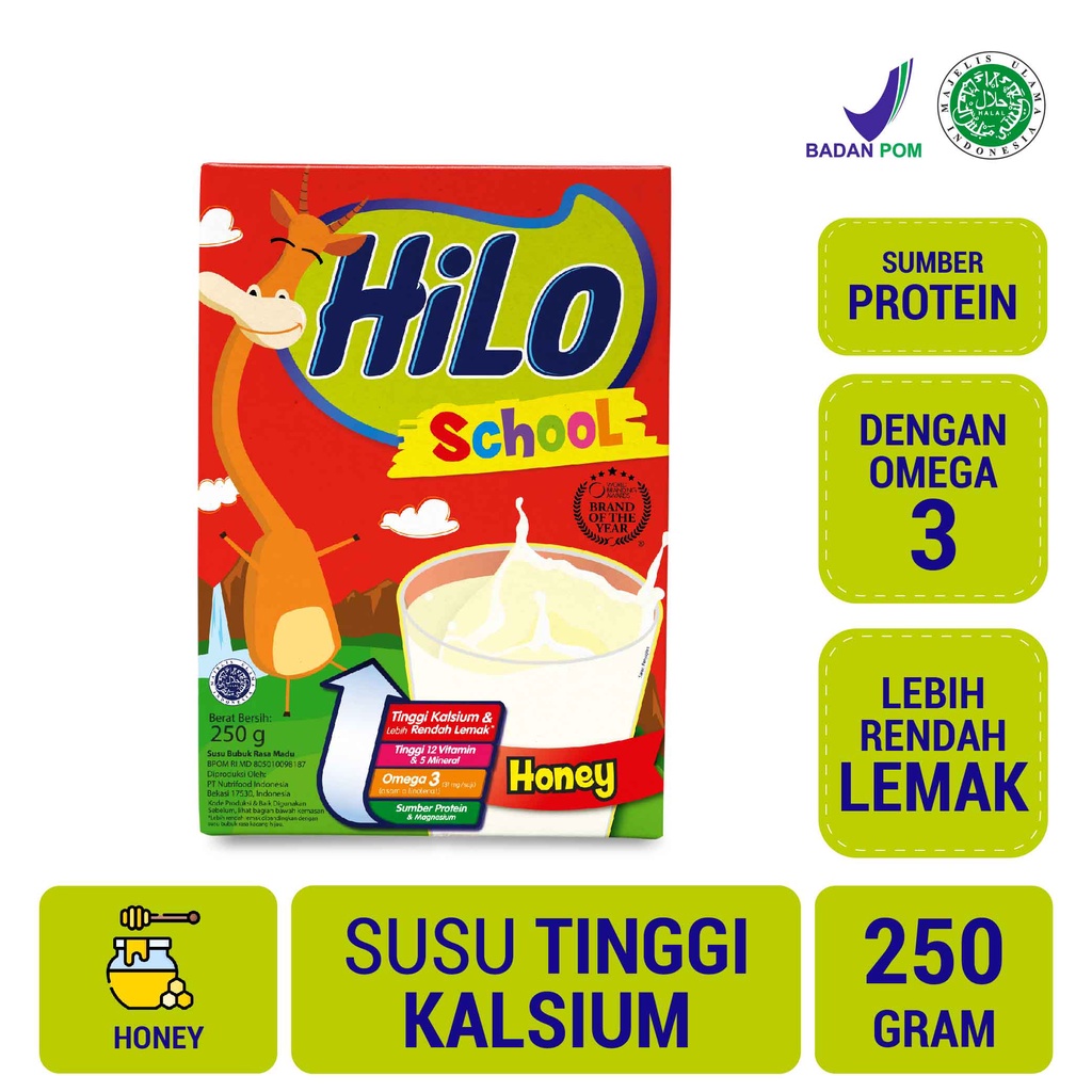 

HiLo School Honey 250gr - Susu Tinggi Kalsium Lebih Rendah Lemak