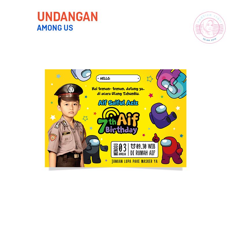 Undangan Ulang Tahun Tema Among Us
