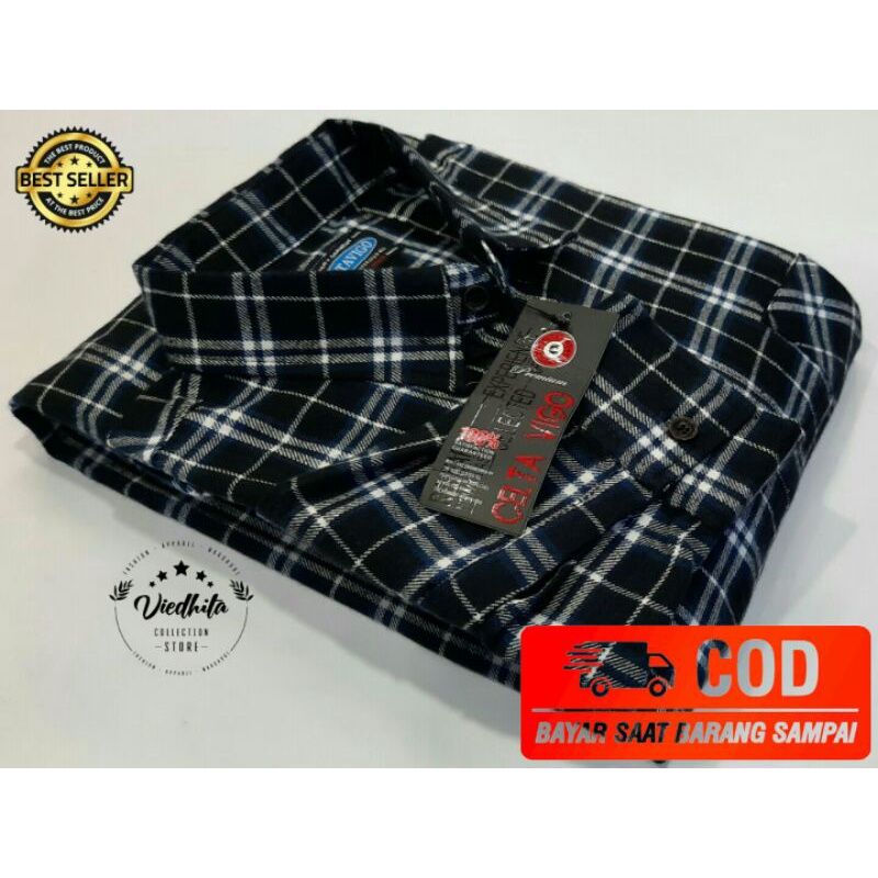 Kemeja Flanel Pria Wanita Lengan Panjang Ukuran Besar Jumbo Premium 2XL- 4XL Serdiola