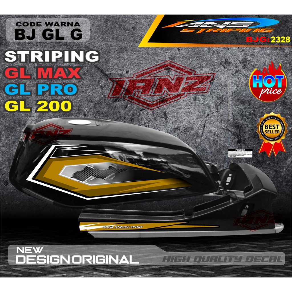 VARIASI STRIPING GL PRO TERBARU / STIKER MOTOR GL TERMURAH / STRIPING MOTOR GL 100 / STIKER MOTOR