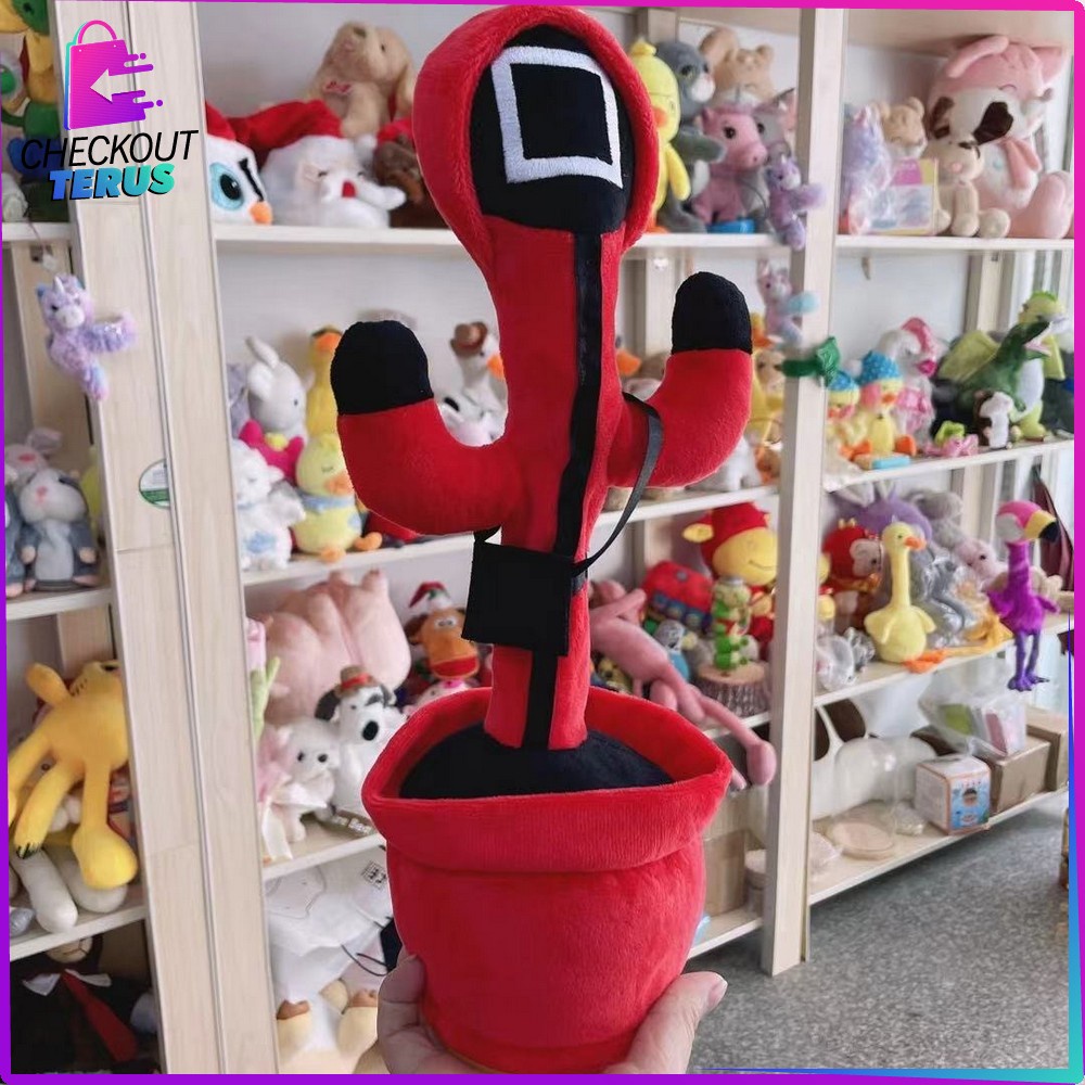 CT M208 Boneka Squid Game Goyang dan Bisa Bicara Rekam Suara Boneka Menari Joget Putar Ada Lampu Musik Boneka Mainan