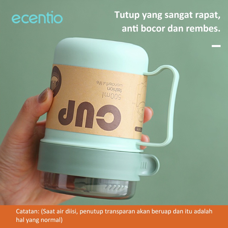 ecentio &amp; FOODI 1000ml tempat bekal  kotak makan 2 grid/Cangkir Tempat sup Bekal Anti Tumpah 500ml