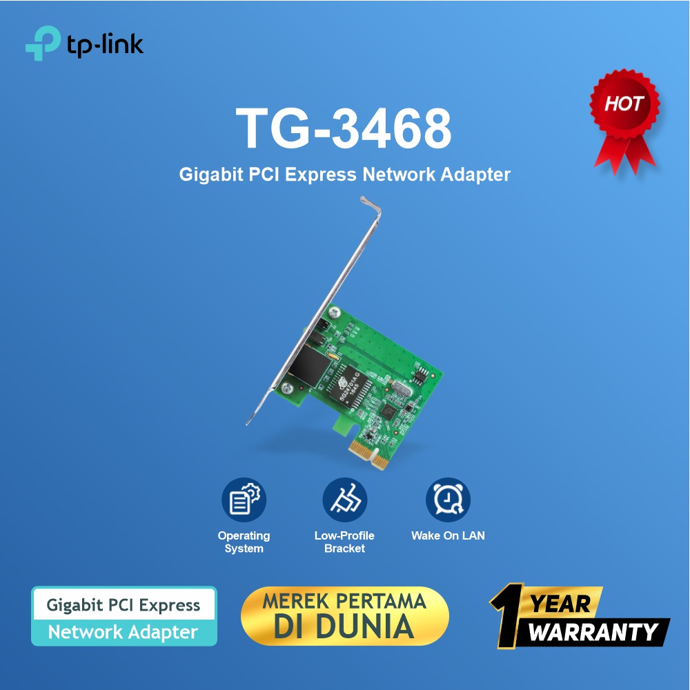 TP-LINK TG-3468 Lan Card Gigabit PCI Express 5.0 Express Network Adapter TP-LINK Garansi Resmi