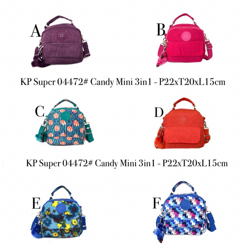 Tas KIPLING 3in1 Ransel Sandang Selempang Mini Multifungsi KP 04472 Ransel Selempang Import Anak Rem