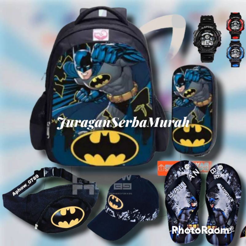 Tas Ransel Fashion Sekolah Anak Laki Laki PAUD TK SD Marvel Super Hero Batman Murah