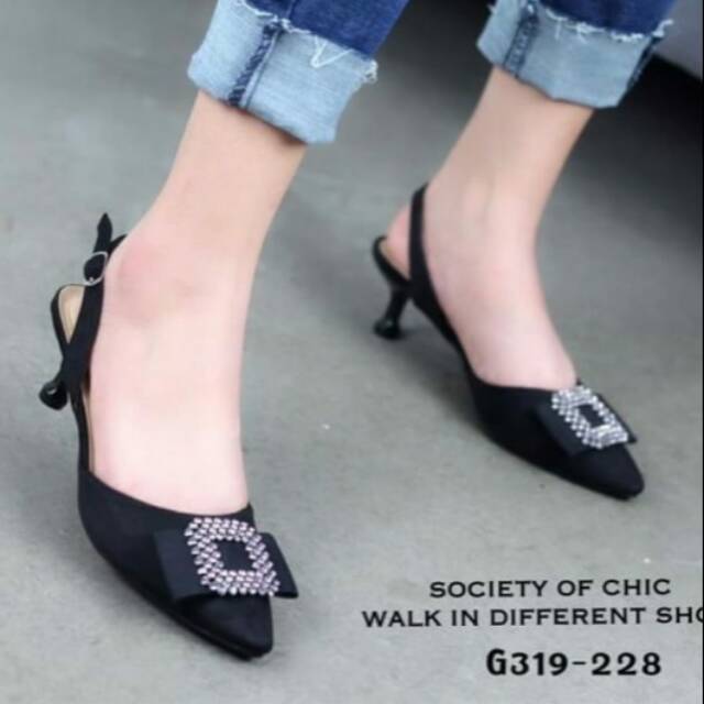 ABBUSHOES F 13 higheels mules 7cm wanita terbaru