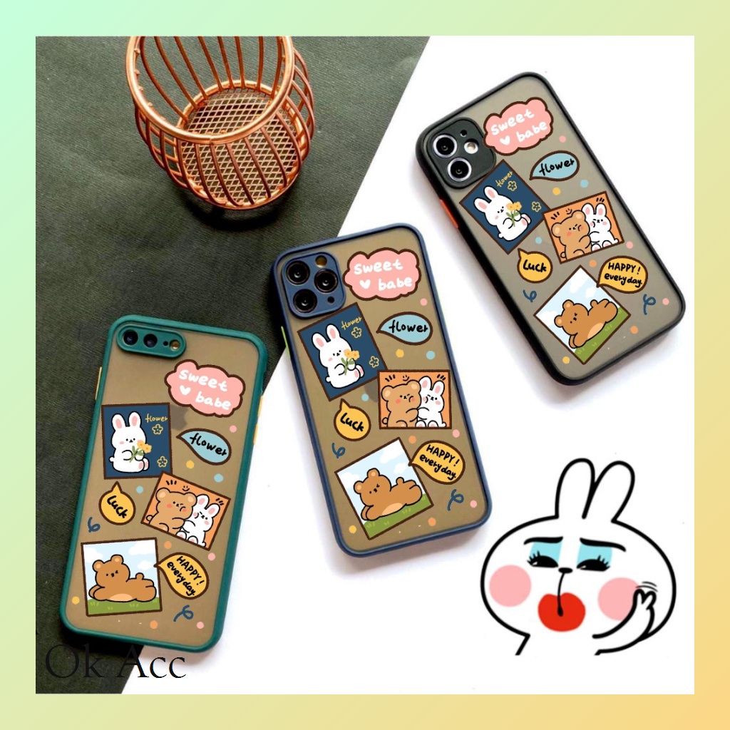 Casing Motif Kelinci Lucu AA09 for Iphone 6 6s 6+ 6s+ 7 8 7+ 8+ X Xr Xs Max 11 Pro Max 12 13 14 Pro Max