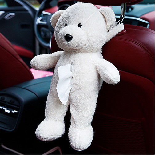 Kotak Tempat Sarung Tisu Tissue Gantung Belakang Jok Mobil Cute Executive Teddy Bear Beruang Lucu