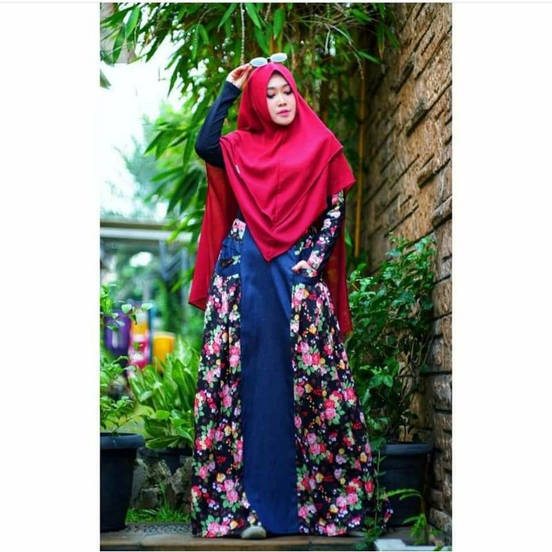 Dress faizah flowers Denim XL by viendra