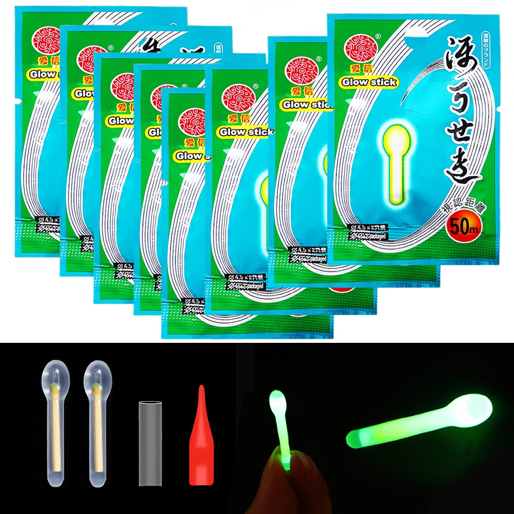 4pcs / Set Glow Stick Fluorescent Apung Bentuk Lampu Alarm Untuk Memancing Malam Hari