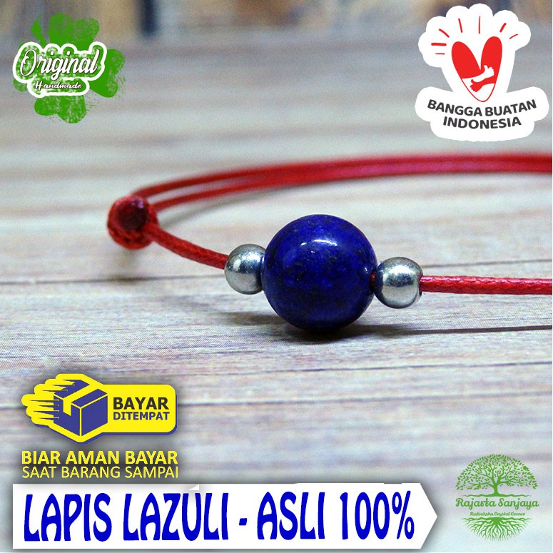 Gelang Model Twist Spacer Batu Lapis Lazuli Bahan Anti Air