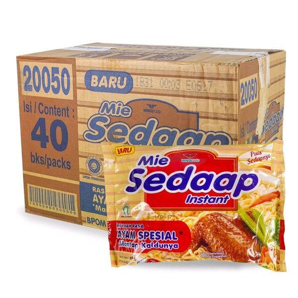 

NOODLES/MIE INSTANT SEDAP KUAH AYAM SPESIAL KEMASAN DUS ISI 40 PCS