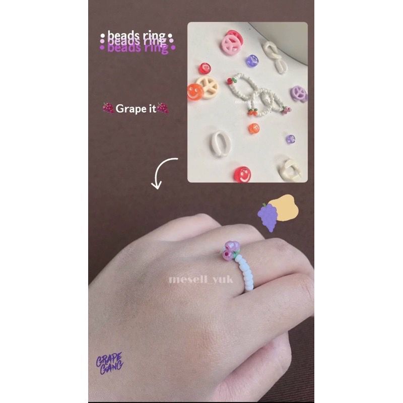 Single Camelia Vol.1 &quot;JURASIC FRUIT&quot; Candy Glow Road Lamp Fan’s Beads Ring / Cincin Mute / Cincin Manik Aesthetic