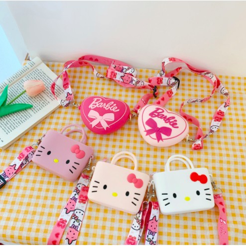 Amadela Story - Tas Selempang Anak Jelly Rubber Karakter Import Tas Lucu Anak Coin Purse Tas Koin Tas Hello Kitty Melody