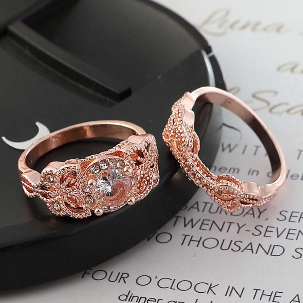 Hu Hu Hu Hu Hu Alat Bantu Pasang Kacamata♡ 1 Set Cincin Berlian Imitasi Bentuk Bulat Bahan Alloy Gaya Vintage Untuk Wanita