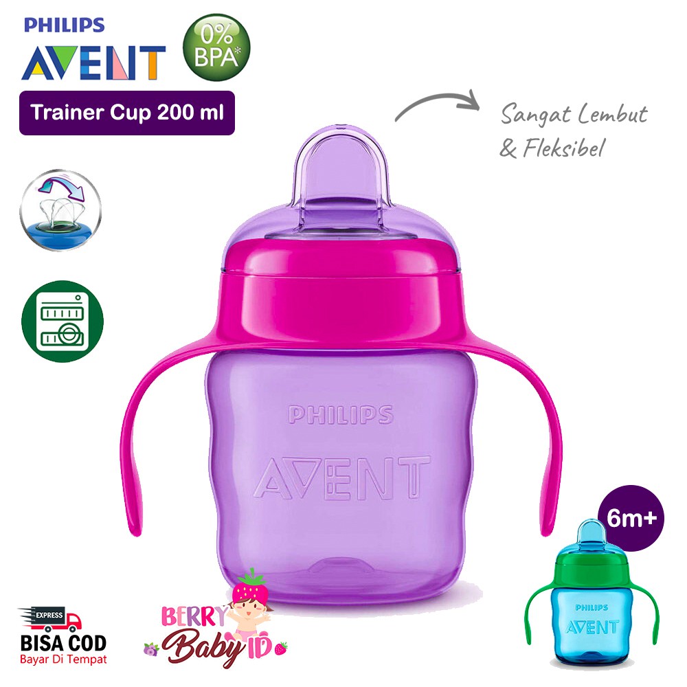 Philips Avent Trainer Cup Soft Spout Botol Susu Bayi 6m+ 200 Ml Berry Mart