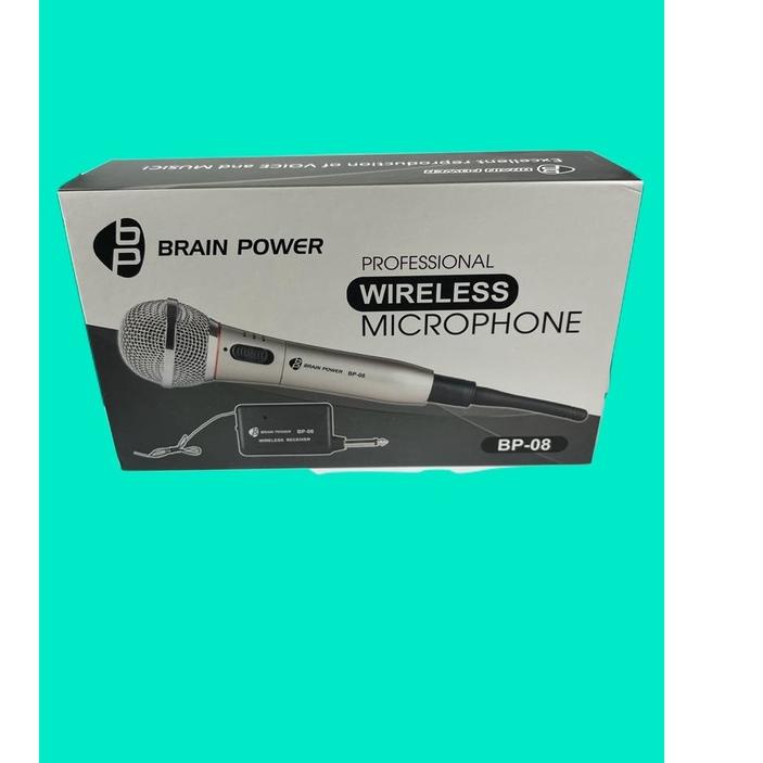 Get Buy Microphone Wireless Proffesional Brain Power BP-08 - Mic Wireless dan Kabel - Microphone Wired &amp; Wireless - Mikrofon Bluetooth dan Kabel