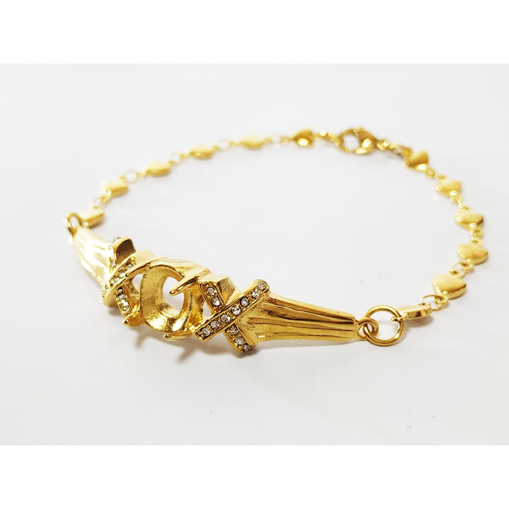 Gelang Emas Titanium   Batu Akik - VeE Gelang Tangan Wanita Pria