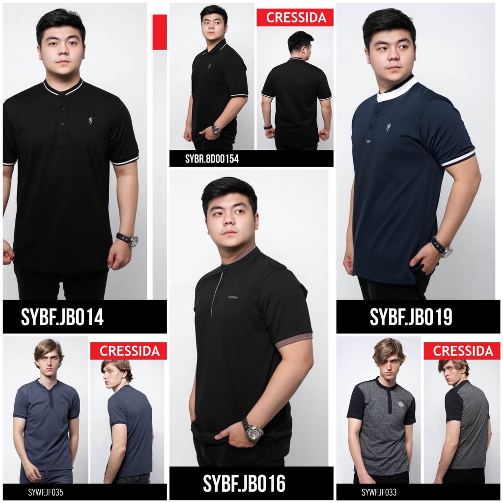 gof 06A2 CRESSIDA BIGSIZE POLO T-SHIRT  Pakaian Pria Atasan Kaos Polo Berkerah Wangky Casual Lengan Pendek Original