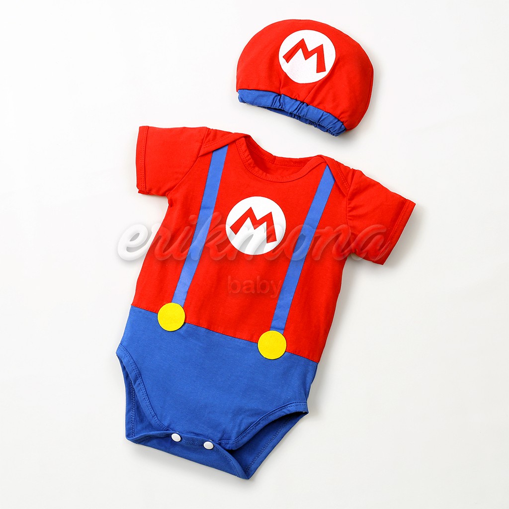 ❤️ baju bayi jumper bayi baju anak karakter mario bros lucu ❤️