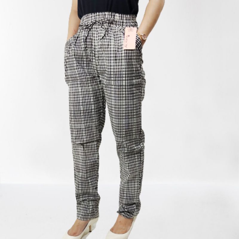 celana panjang wanita katun Stretch baggy pants KOTAK celana panjang wanita katun Stretch baggy pants KOTAK