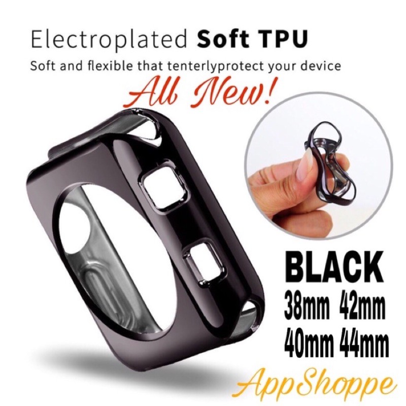 Apple iWatch Series 6 5 4 TPU BLACK ELECTROPLATE Soft Case 40 44