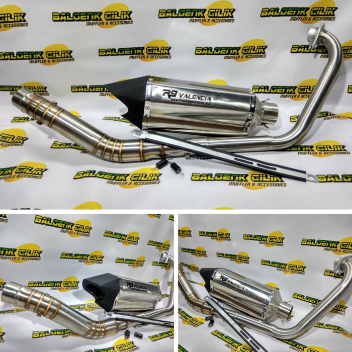Knalpot R9 Valencia FullSistem Semi Stainless 150CC Nmax Old New Vixion R15 XABRE Byson CBR150 CB150