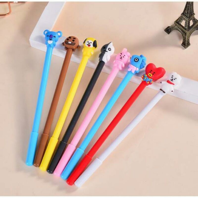 

Pena BTS Bangtan Boys ARMY KPOP Cartoon Black Ink Gel Pen Import Murah