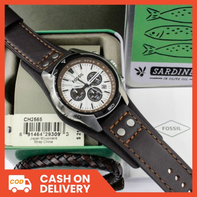 Fossil Original CH2565 Free Gelang Jam Tangan Pria