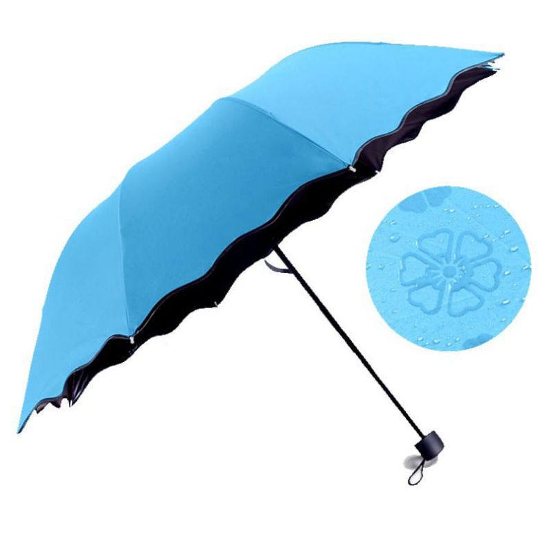 Payung Lipat Kecil / Umbrella Payung Magic 3D dengan Motif yang Muncul ketika Basah Hujan