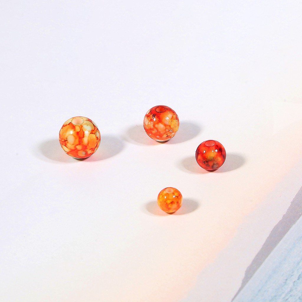 8/10/12/14 mm Round Acrylic Loose Spacing Beads DIY Craft Supplies Garment Sewing Beads Decoration Accessories