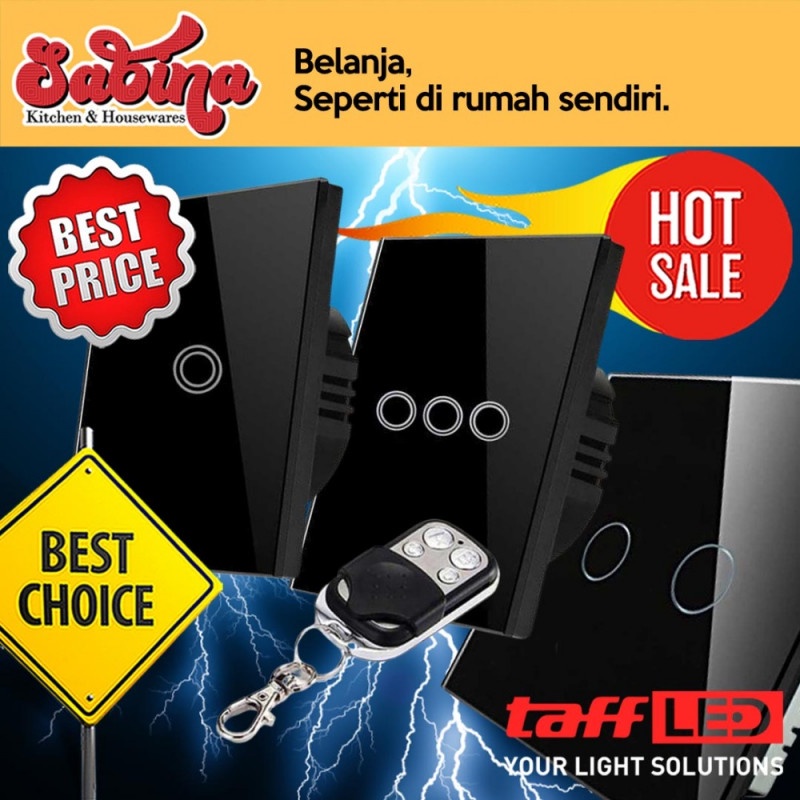 Saklar Lampu Sentuh Luxury Touch LED with Remote Switch