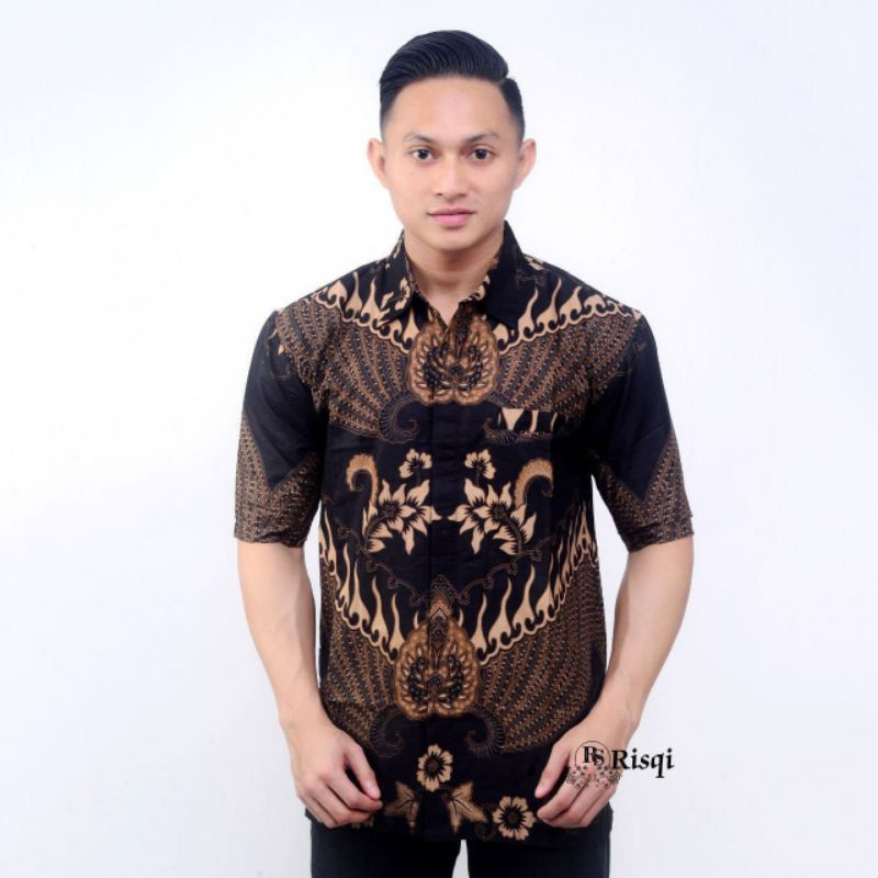 Kemeja pendek batik pria hem batik size M L XL XXL