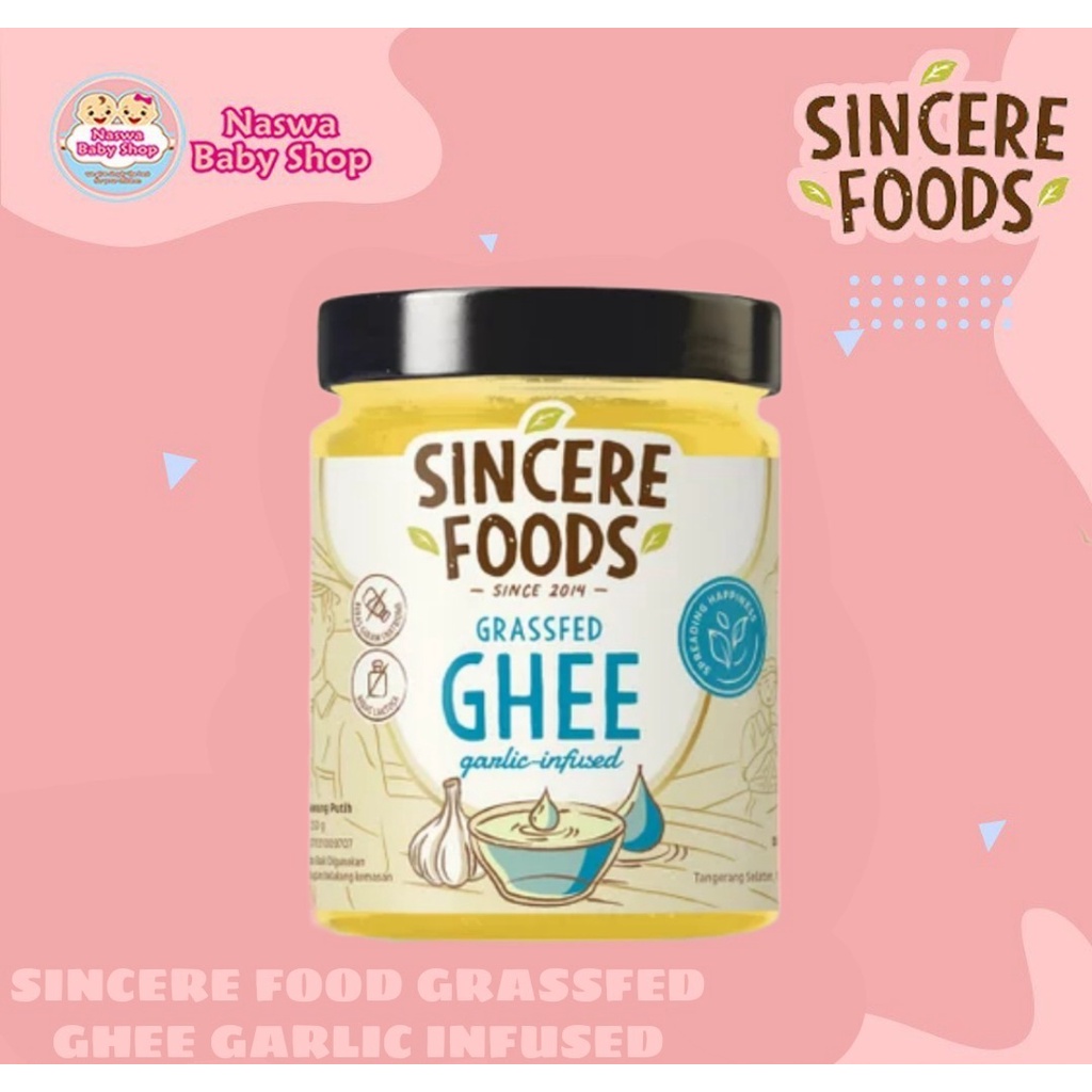 

Sincere Food Grassfed Ghee Garlic-Infused Minyak Samin Aroma Bawang Putih Mpasi BB Booster Bayi Non MSG Tanpa Gula Bebas Garam 250g