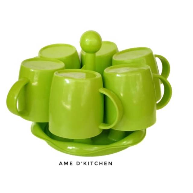 Rak Gelas TG 1037 + Gelas 6 PC MOK 7015 golden sunkist