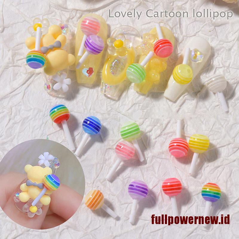 【COD】30pcs Mix Colors Cute Lollipop Candy Mini Nail Art Decorations 3D DIY Nail Charm