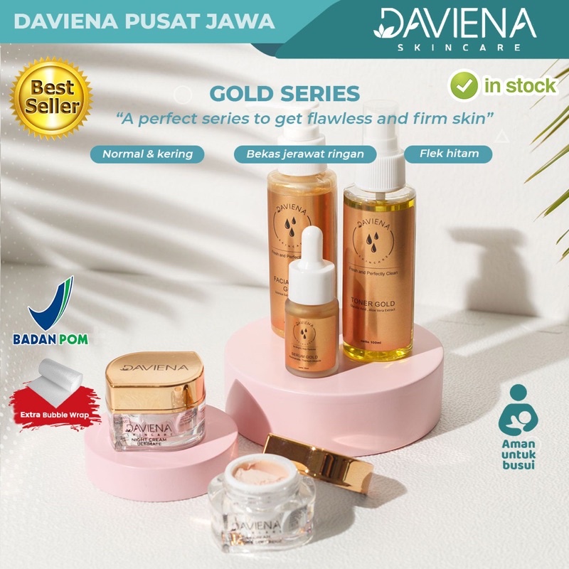 (Pusat Jawa)Daviena Skincare|GOLD SERIES|PEMUTIH WAJAH BPOM DAVIENA SKINCARE|DAVINA SKINCARE